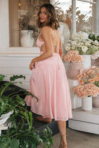 One-Shoulder Ruched Side Cutout High Slit Floral Midi Dress
