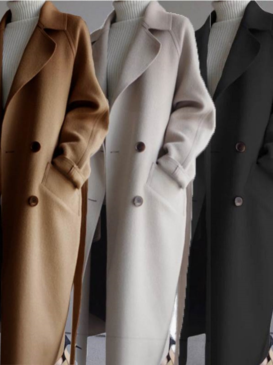 Mid-length Woolen Cloth Double-breasted Woolen Cloth Coats