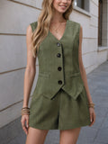 Vests Shorts Distressed Commuting Set 2-piece Sets
