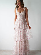 Camisoles Backless Cake Skirt Pink Formal Dress Maxi Dresses