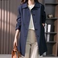 | Women's Casual Button Front Long Trench Coat