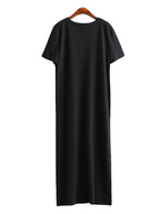 Solid Slit Casual Maxi Dresses