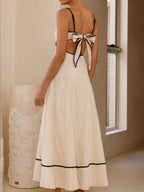 Camisoles Color Matching Color-blocked Hollow Vacation And Leisure Maxi Dresses