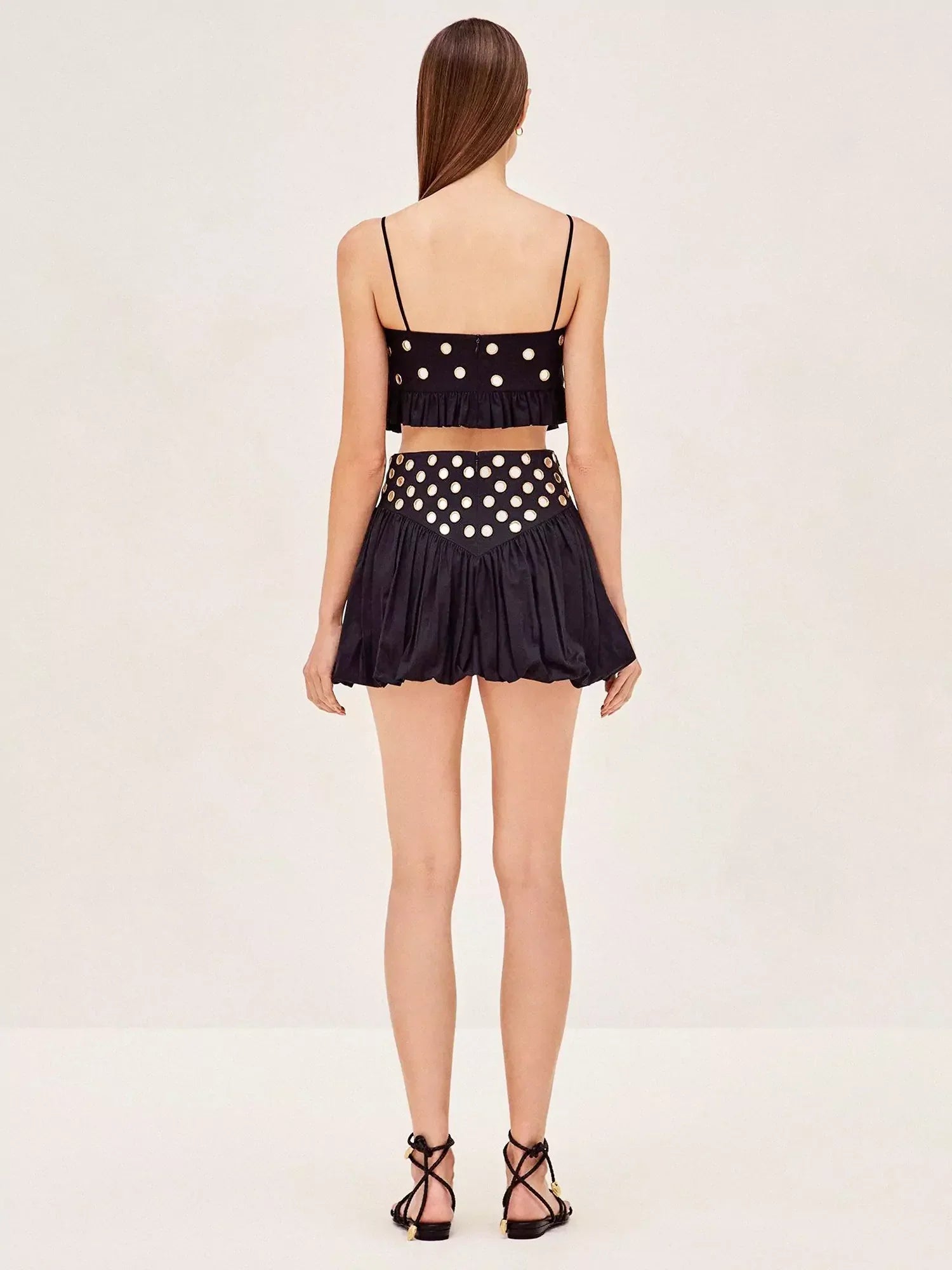 Luminous Allure Mirror Skirt Set