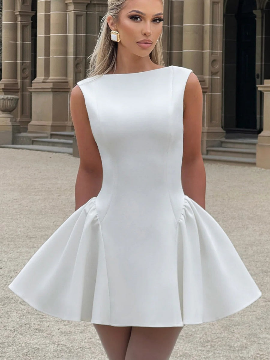 Sleeveless Big Swing Mini&Short Dresses