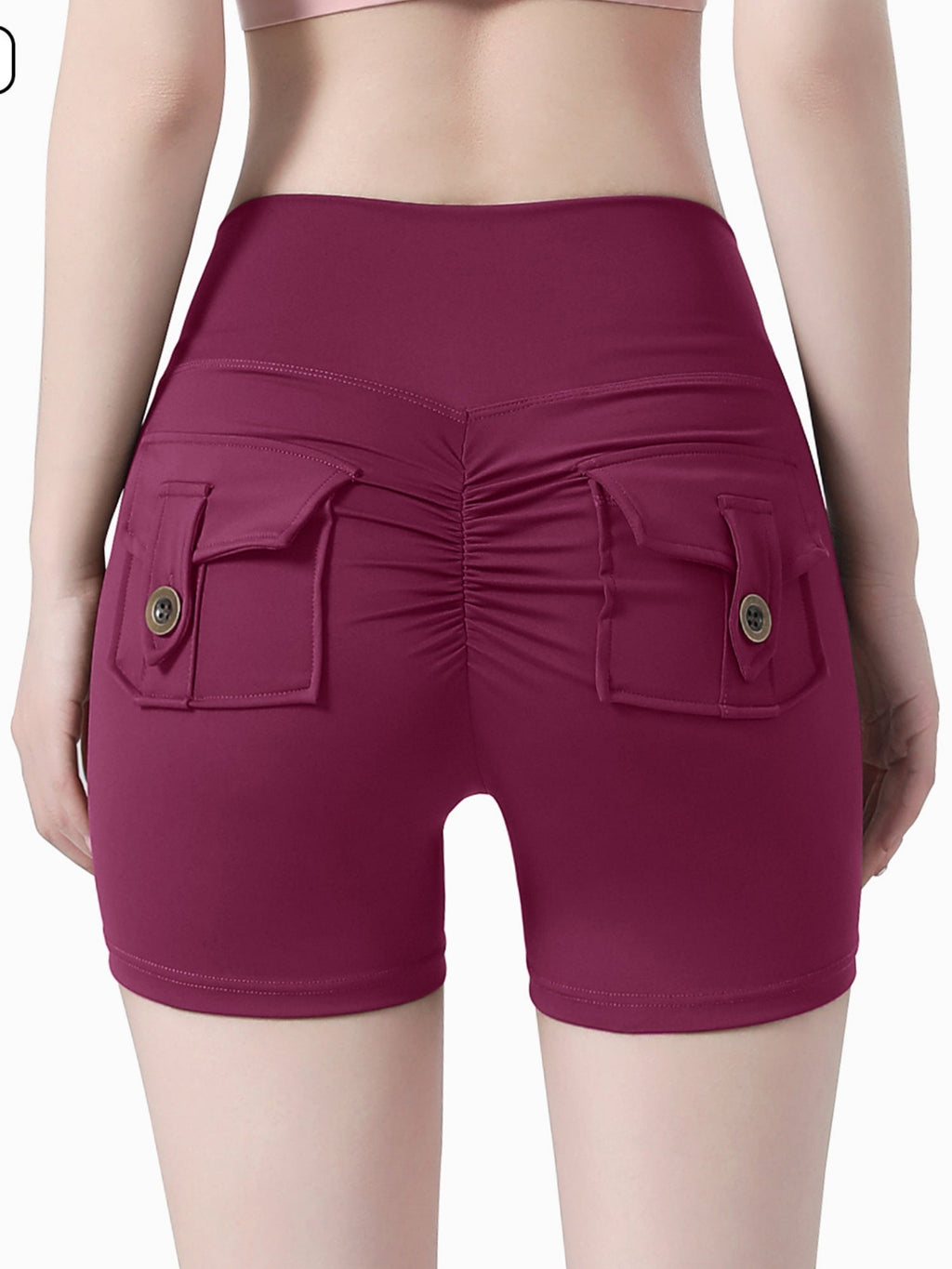 Bare-feel Pocket High-waisted, Tummy-flattening, And Butt-lifting Yoga Shorts