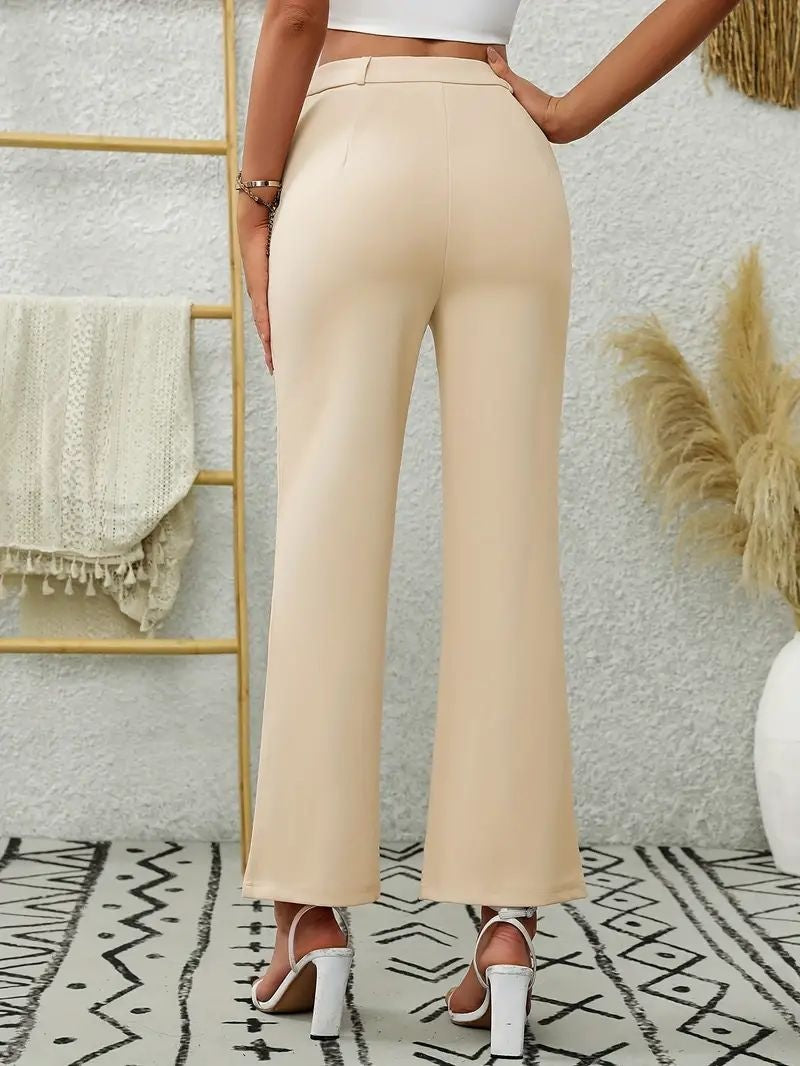Slim-fit, Loose-fitting, Slightly Flared, High-waisted Straight-leg Trousers