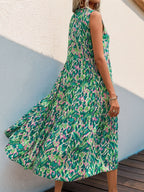 Printed Tassel V-neck Sleeveless Maxi Dresses