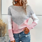 | Women’s Color Block Sweater, Mesh Detail