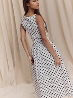 Sleeveless Polka Dots Dot Grace Maxi Dresses