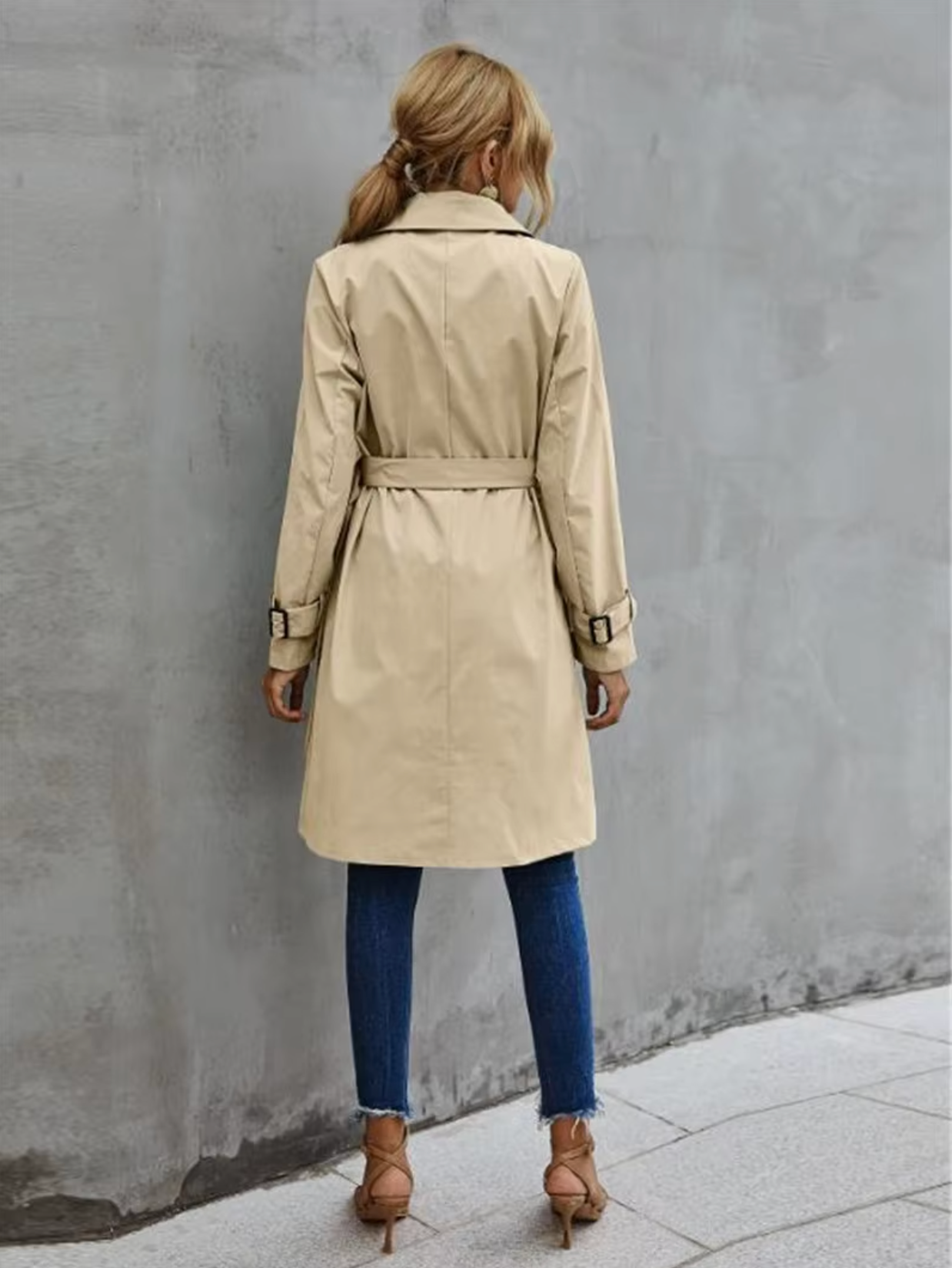 | Women’s Double Breasted Belted Trench Coat