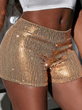 Sequins High Elasticity Hip Wrap Shorts