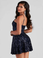 Sequins One Shoulder Sleeveless Formal Dress Parties Mini&Short Dresses