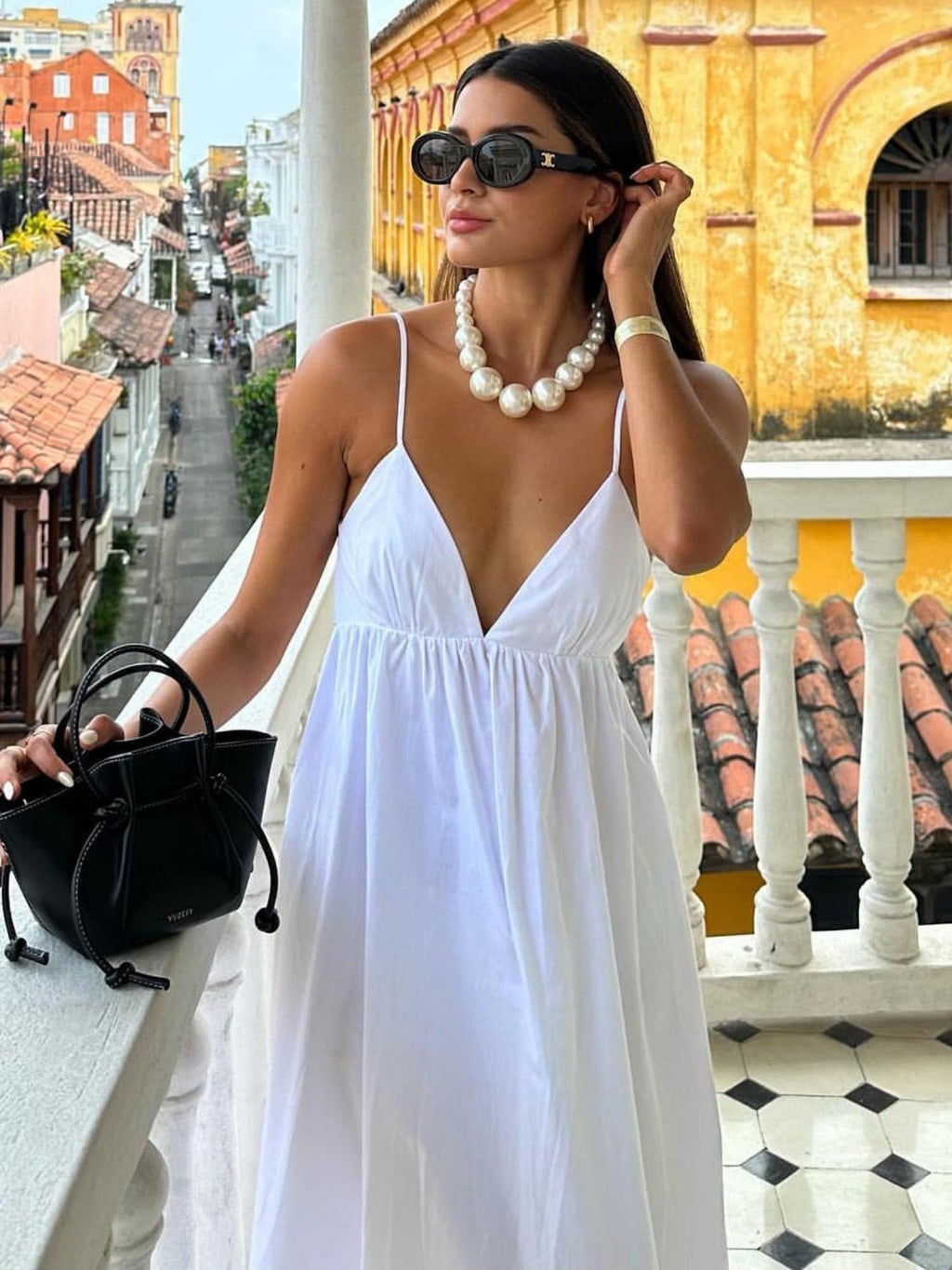 Big Backless V-neck Camisoles Maxi Dresses