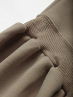 Solid Color Label Embellished Oversized Hoodie