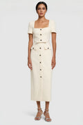 Angelse Crepe Button Midi Dress