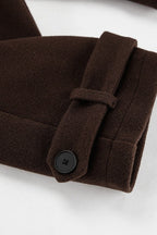 Brown Wool Blend Double Breasted Jacket