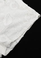Floral Breeze - Sheer EmbroideRed Shirt & High-Waist Shorts Set