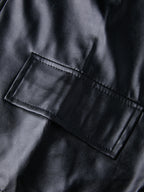 Oversized Black Faux Leather Jacket