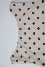 Apricot Round Neck Polka Dot Bodycon Maxi Dress