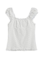 French Cutout Trim U Neck Tank Top