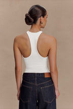 Metal Trim Halter Cutout Chic Tank Top