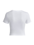 Letter Rhinestone Print Short Sleeve Tee