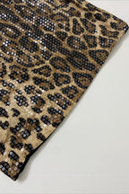 Deep V Neck Sequin Print Halter Bodycon Mini Dress
