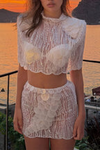 Sun-Kissed Sheer Embellished Two-Piece Set