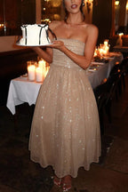 | Off Shoulder Backless Maxi Dress with Bow