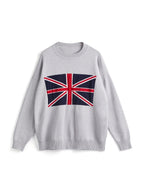 Flag Jacquard Crew Neck Pullover Sweater