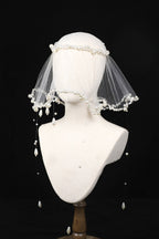 Elegant Retro Pearl Tassel Veil