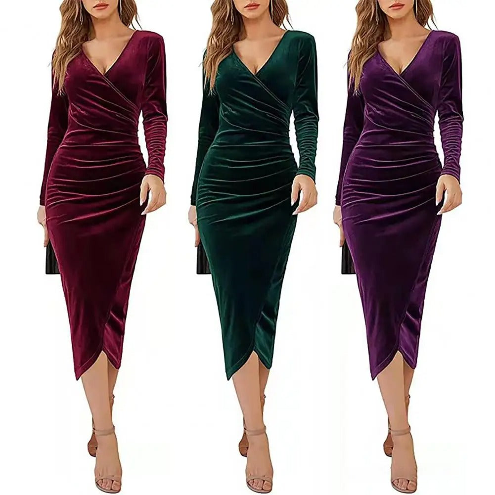 Laura Statement Women's Long Sleeved Midi Dress Premium Wardrobe Essential