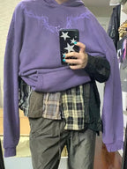 Street Thorn Print Oversized Hoodie