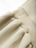 Solid Color Label Embellished Oversized Hoodie