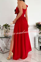 Darling Muse Ruffle One Shoulder Maxi Dress