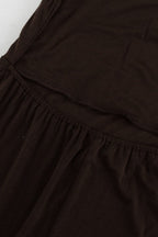 Brown Halter Backless Maxi Dress