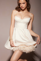 vintage cream tulle mini dress