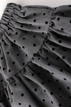 Polka Dot Black Belted Tulle Mini Skirt