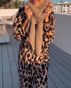 Thelma Exclusive V Neck Leopard Print Dress Chic Silhouette Collection