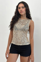 Casual Sequin Bodycon Tank Top