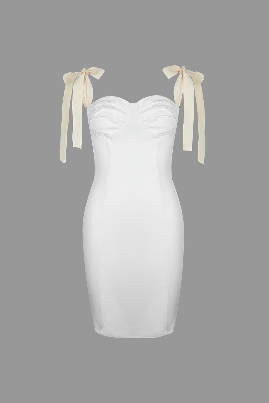 Bustier Tie Shoulder Strap Structured Seam Bodycon Mini Dress