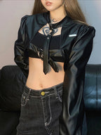 Locomotive O-Neck Cropped Jacket