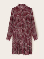 Printed Long Sleeve Mini Shirt Dress