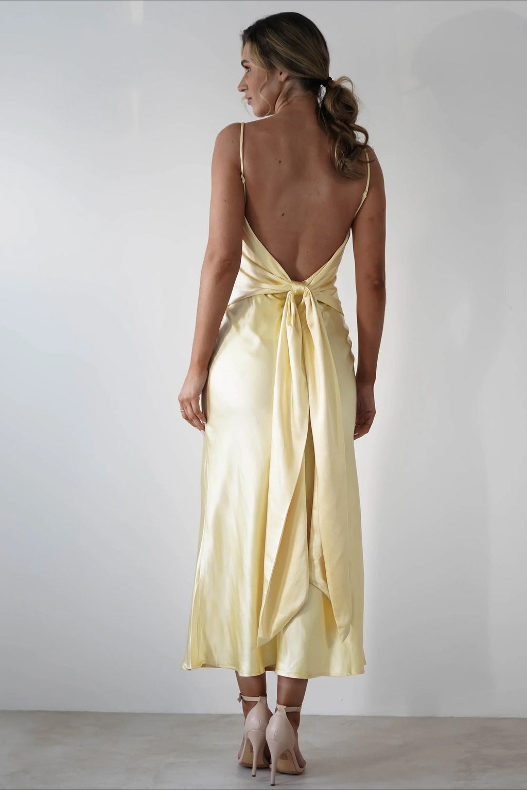 Satin Backless Tie Dress