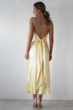 Satin Backless Tie Dress