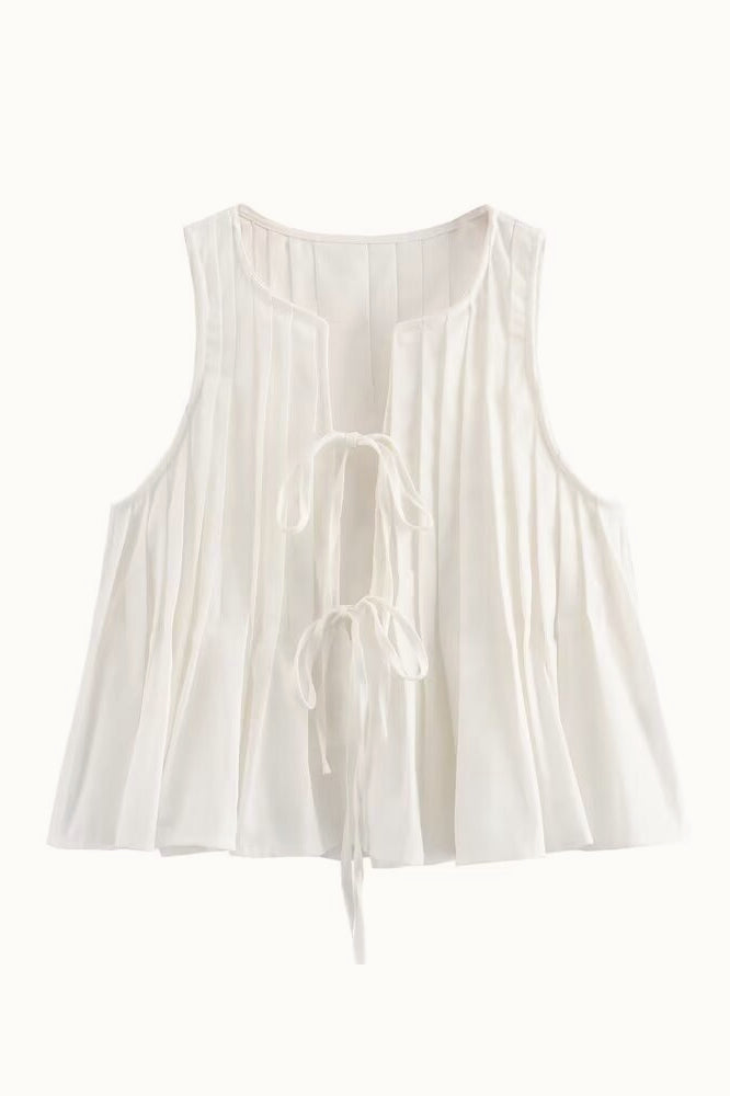 Tie Strap Sleeveless Top High Waist Skirt Set