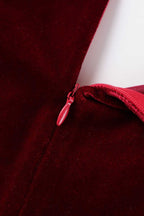 Red Long Sleeve V-Neck Mini Dress