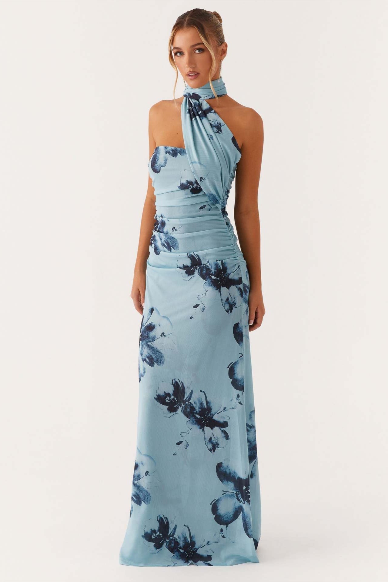 Tie Dye Mesh Spaghetti Strap Maxi Dress