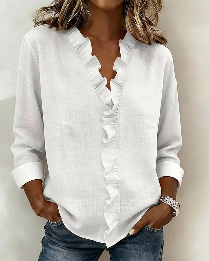 Elara | V-Neck Long Sleeve Blouse